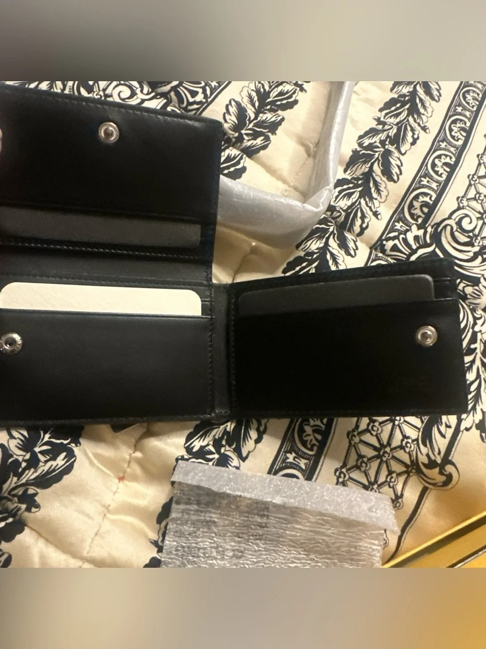 Fendi Roma Blue Leather Card Case with Black Strap NWT, Box Unisex